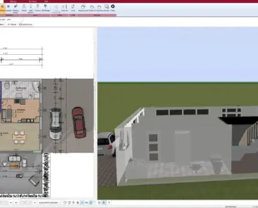 Bedroom floor plan created in Plan7Architect – initial layout in 2D view