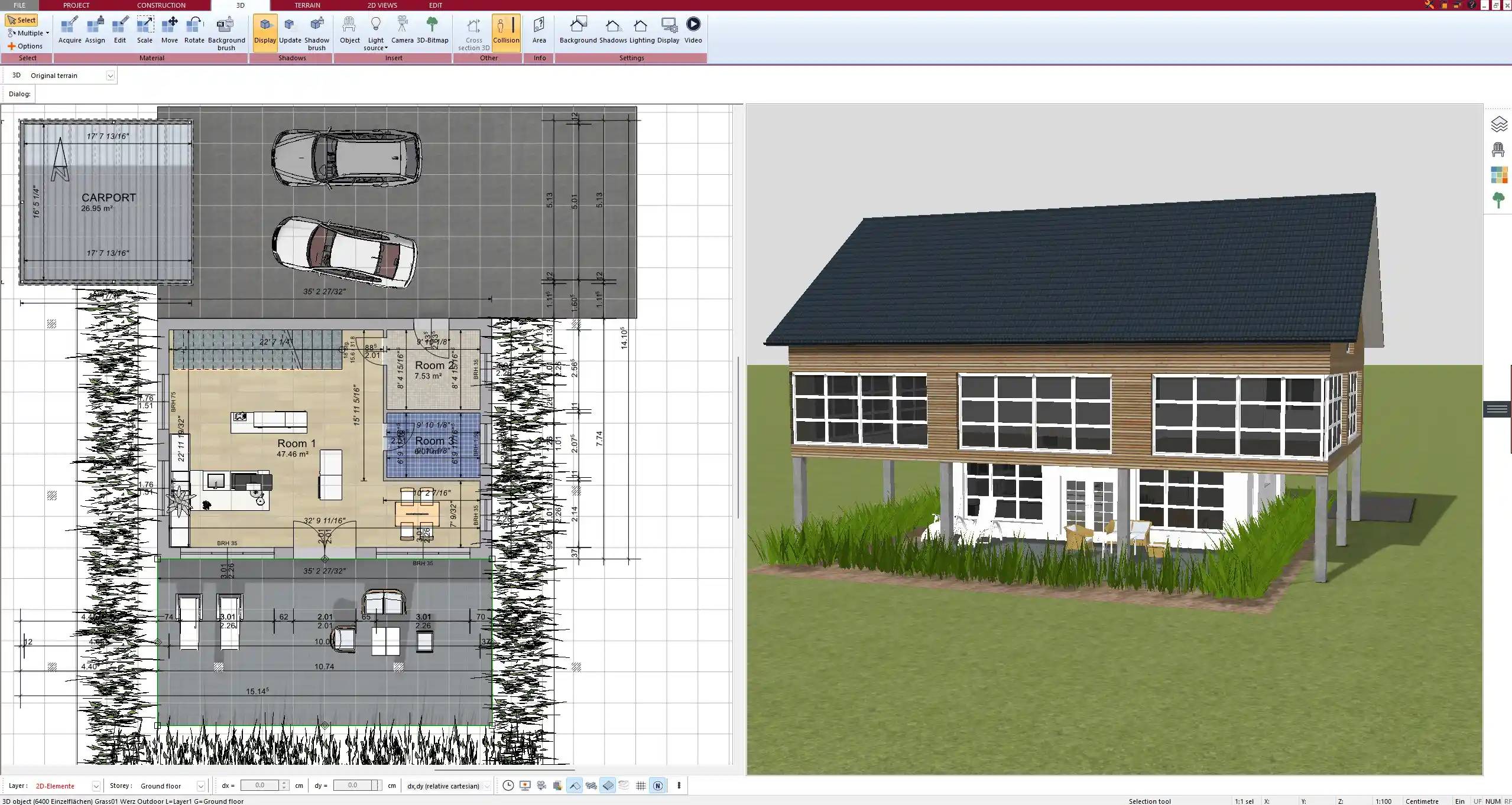 Created with Plan7Architect 2D floor plan of a compact single house layout