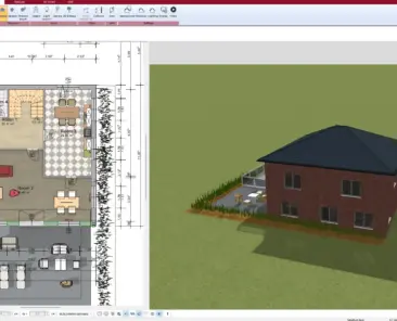Created with Plan7Architect 3D view of an energy-efficient home design with optimized window placement