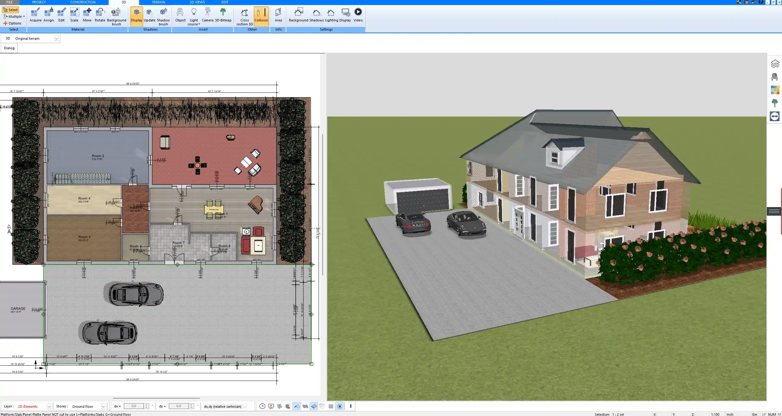Custom roof and window configurations modeled in Plan7Architect