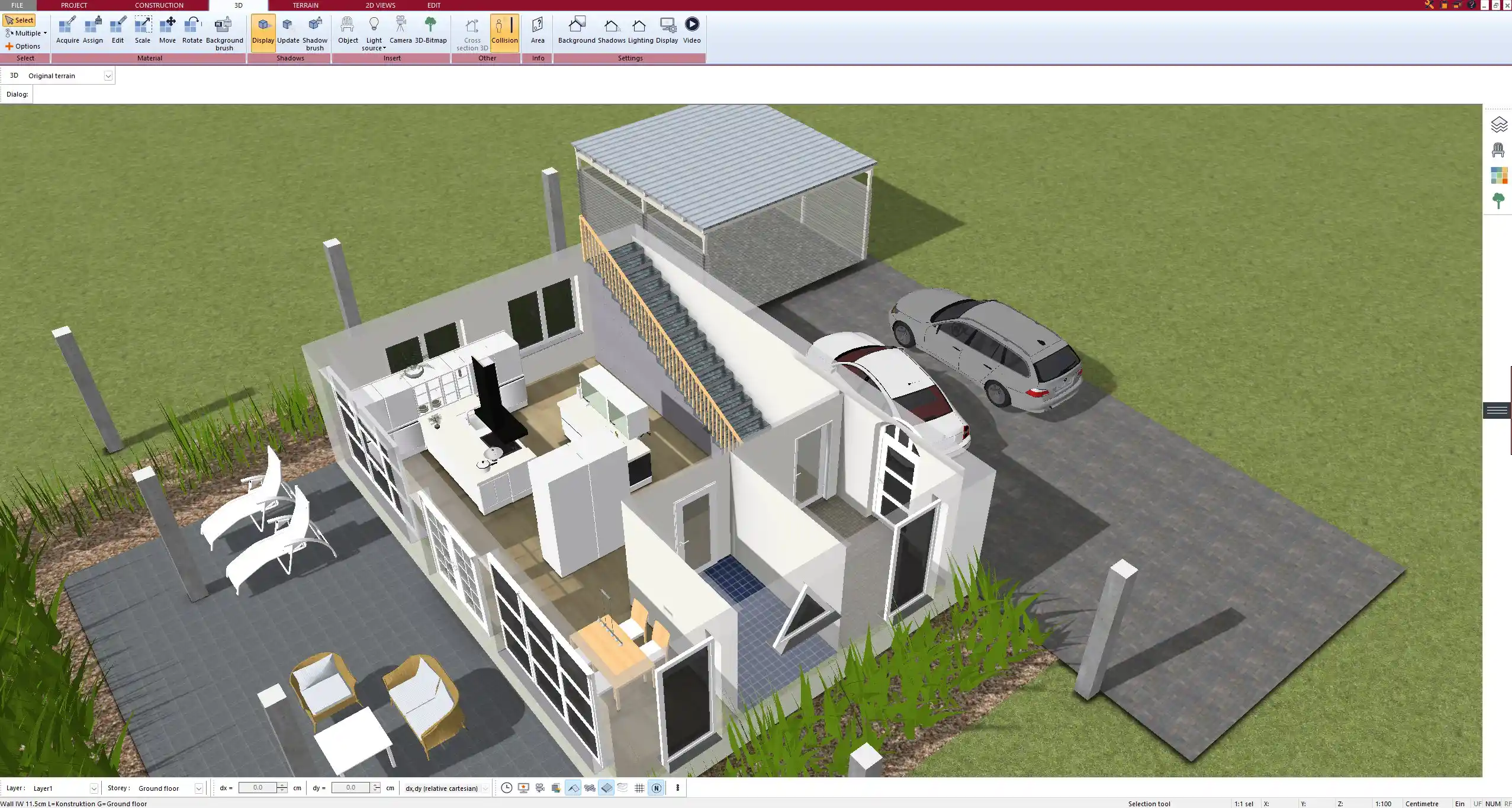 Daylight simulation in Plan7Architect to optimize natural solar gain in living areas