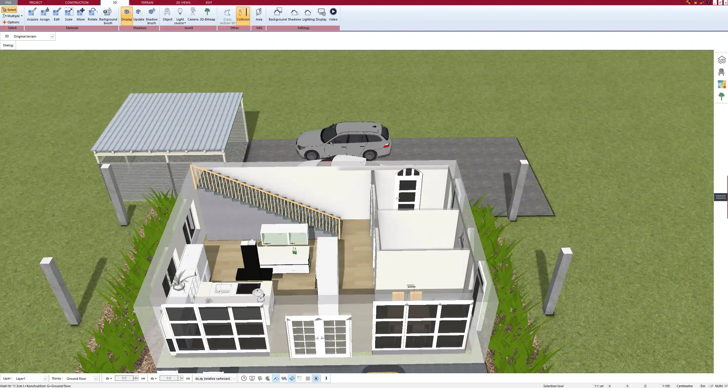 Daylight simulation in Plan7Architect – ideal for testing window positions and brightness levels