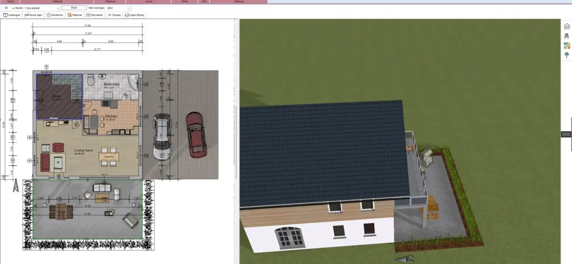 Designed and rendered with Plan7Architect A realistic 3D view of a modern family home