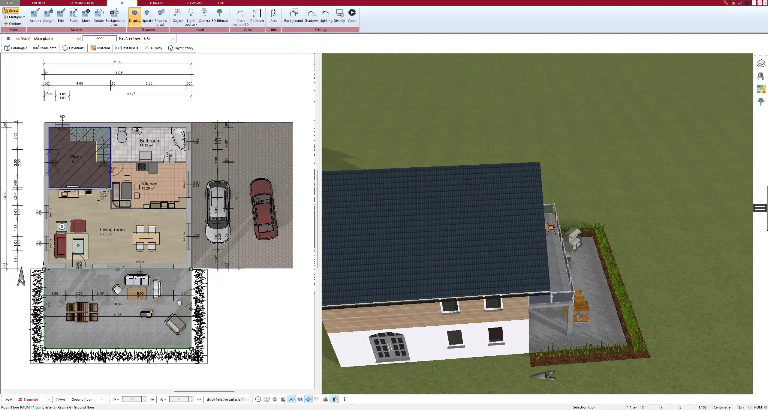 Designed and rendered with Plan7Architect A realistic 3D view of a modern family home