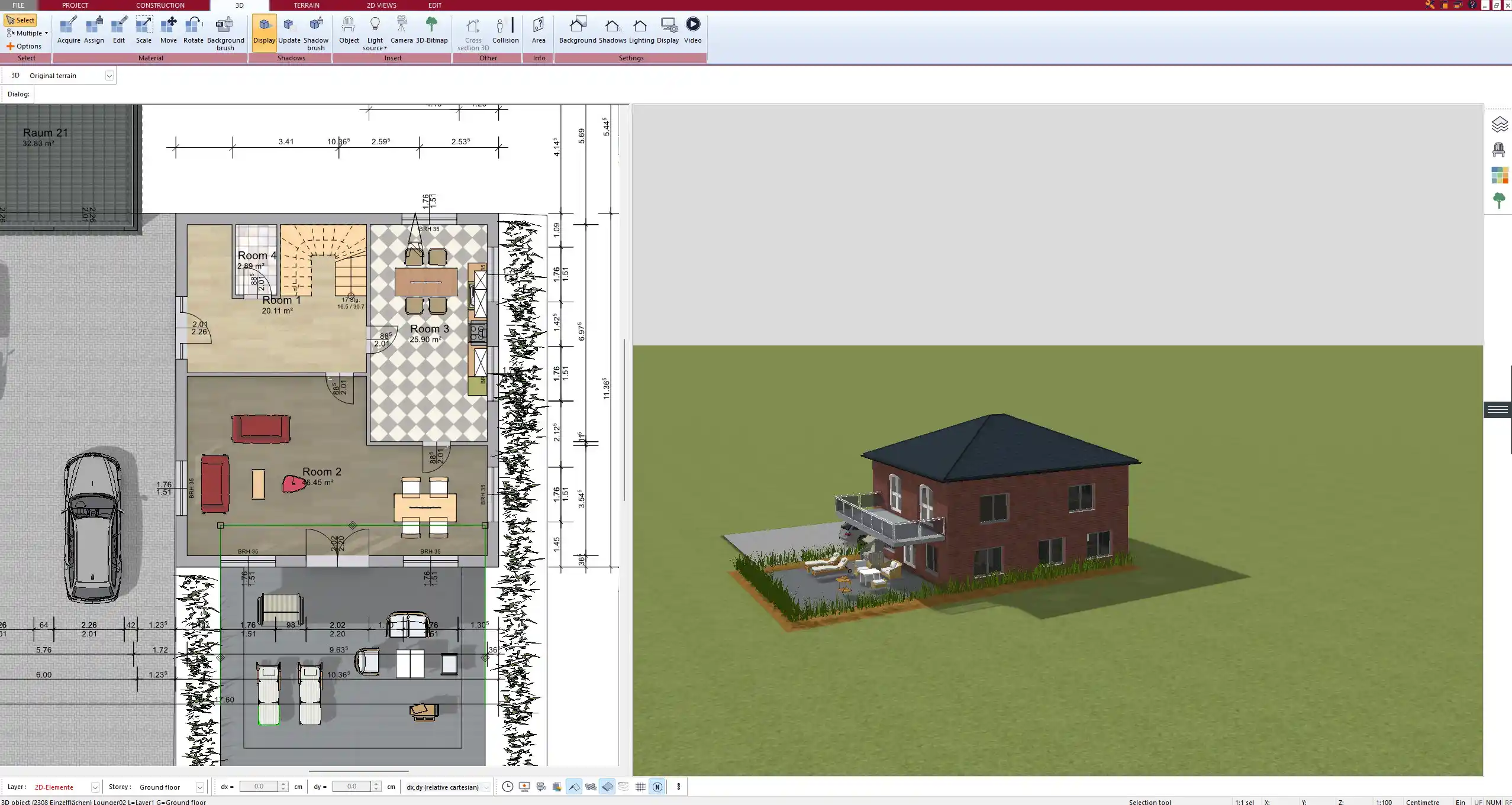 Designed with Plan7Architect 2D Floor Plan of a Modern Townhouse