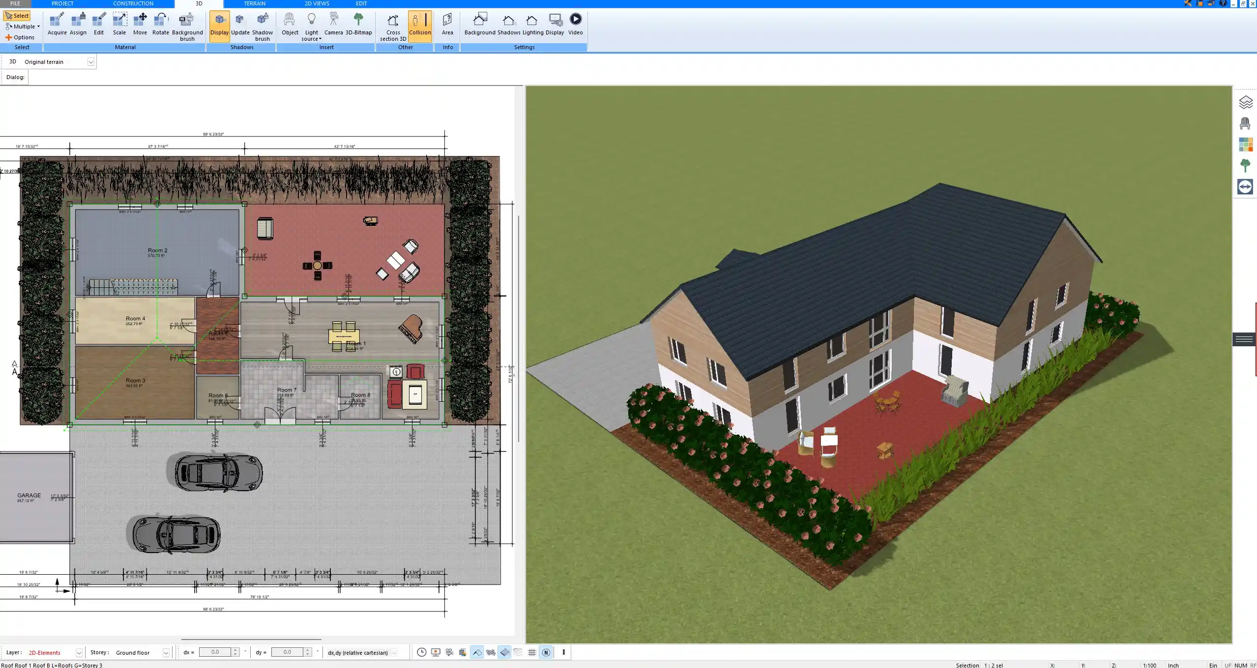 Designer home floor plan created with Plan7Architect – top-down 2D layout view