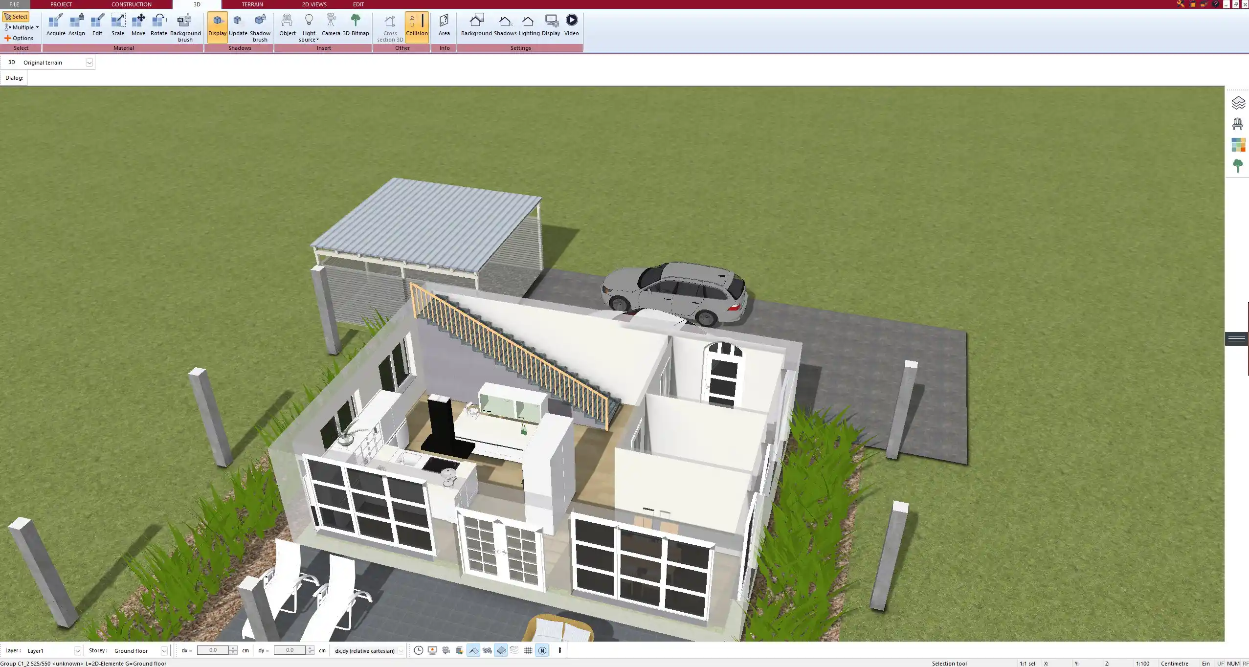 Detailed kitchen layout designed in Plan7Architect – includes cooking, prep, and washing zones