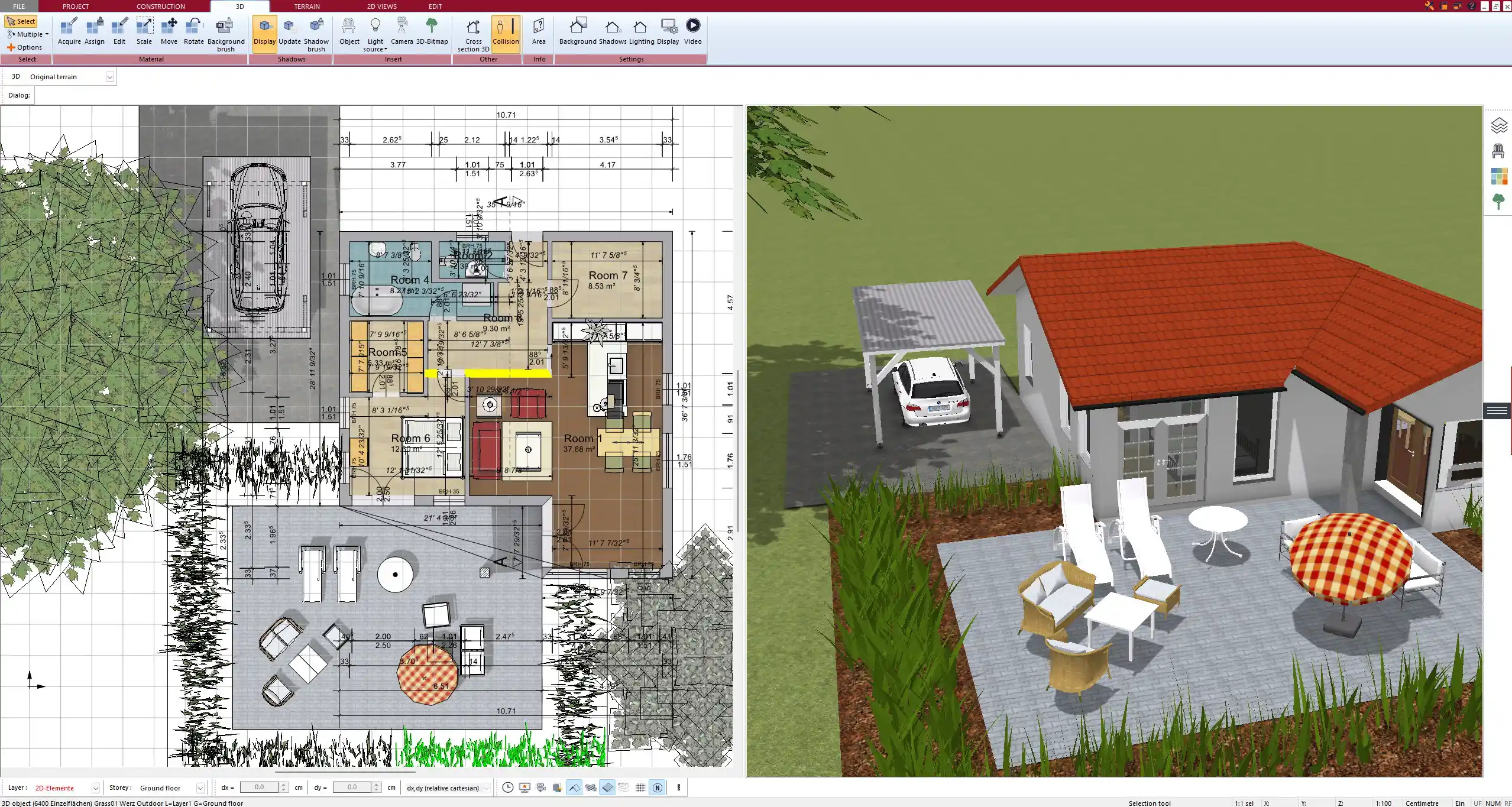 Detailed wall structure and insulation layers planned using Plan7Architect
