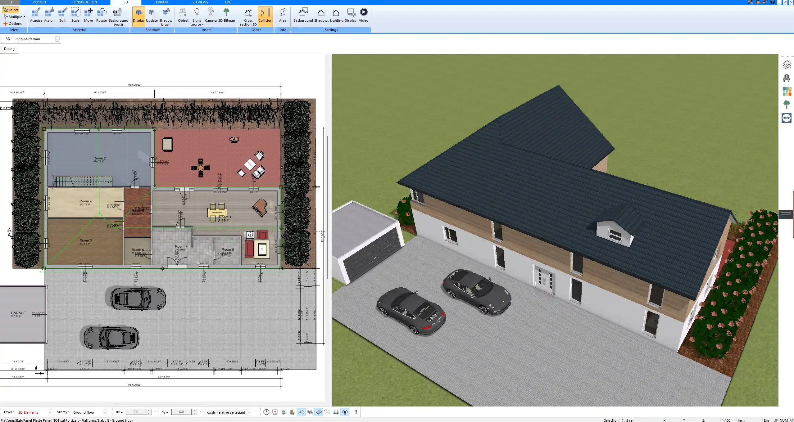 Example of a low-energy house floor plan created with Plan7Architect – compact and energy-efficient layout design in 2D