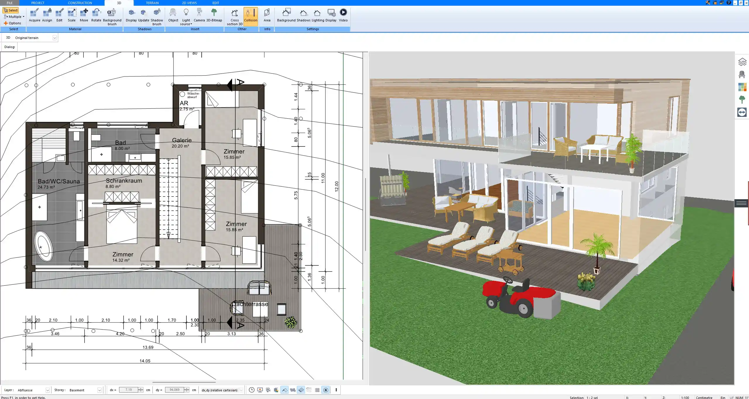 Example of a prefab house floor plan created with Plan7Architect