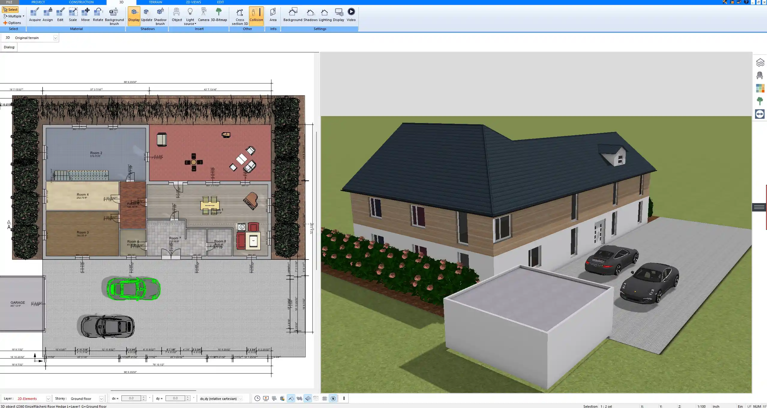 Example of a scaled architectural drawing exported from Plan7Architect for construction use