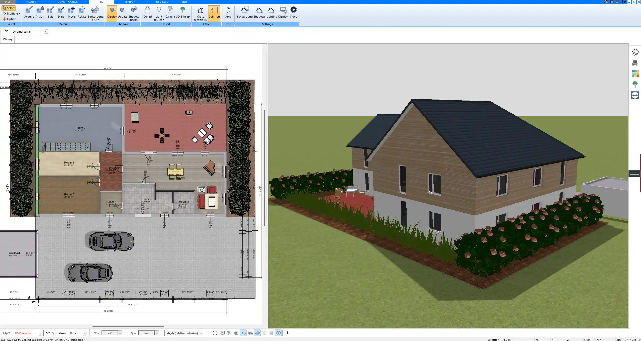 Exterior perspective rendered with Plan7Architect – illustrating passive design features for self-sufficient living