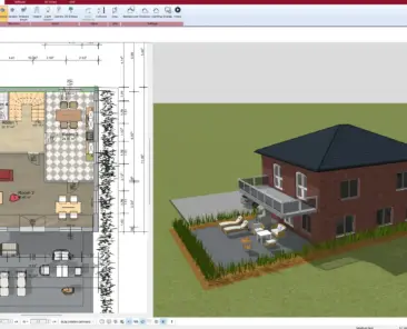 Floor plan created in Plan7Architect as the base for the section drawing