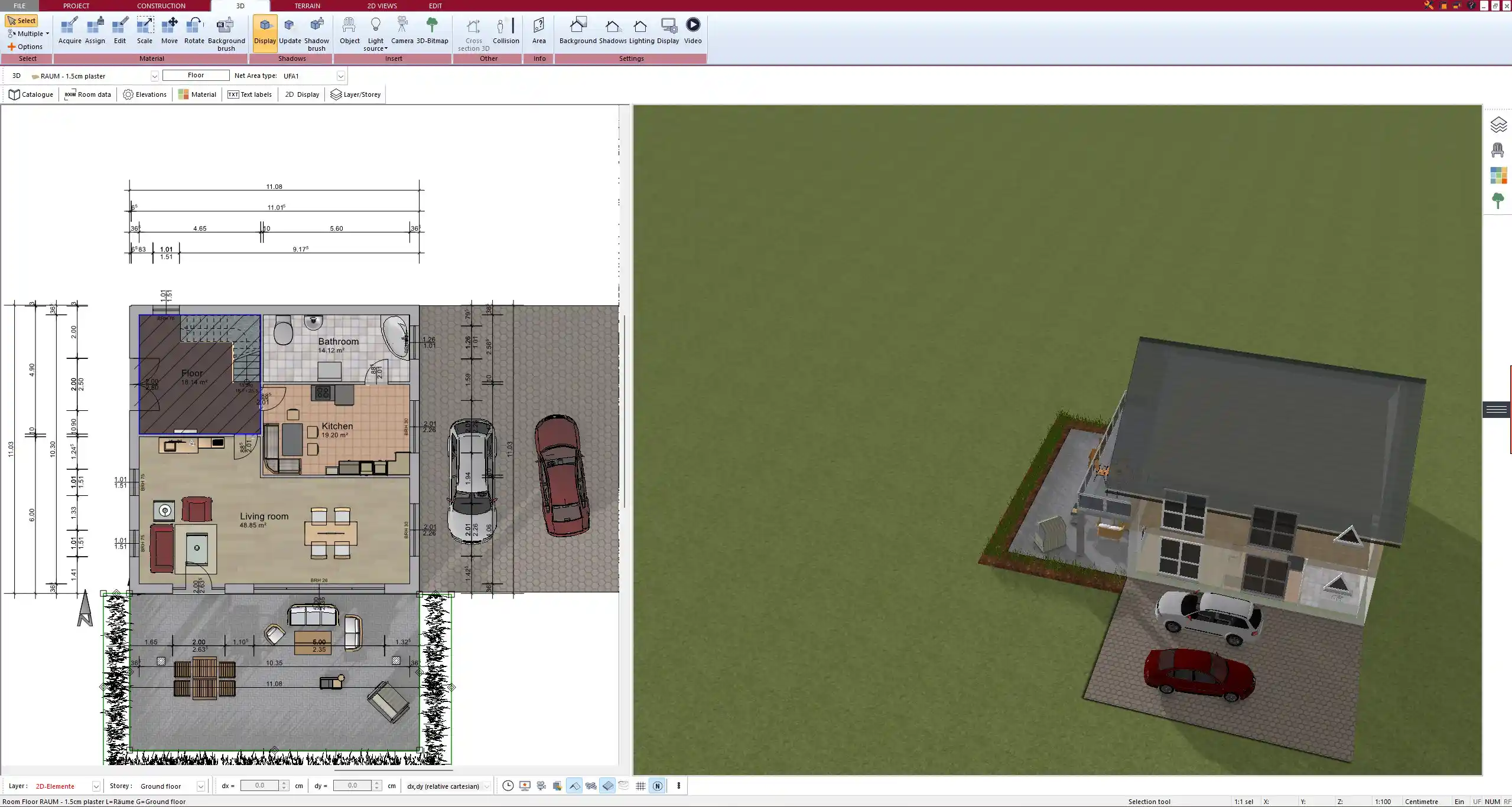 Floor plan created using Plan7Architect’s 2D drawing tools