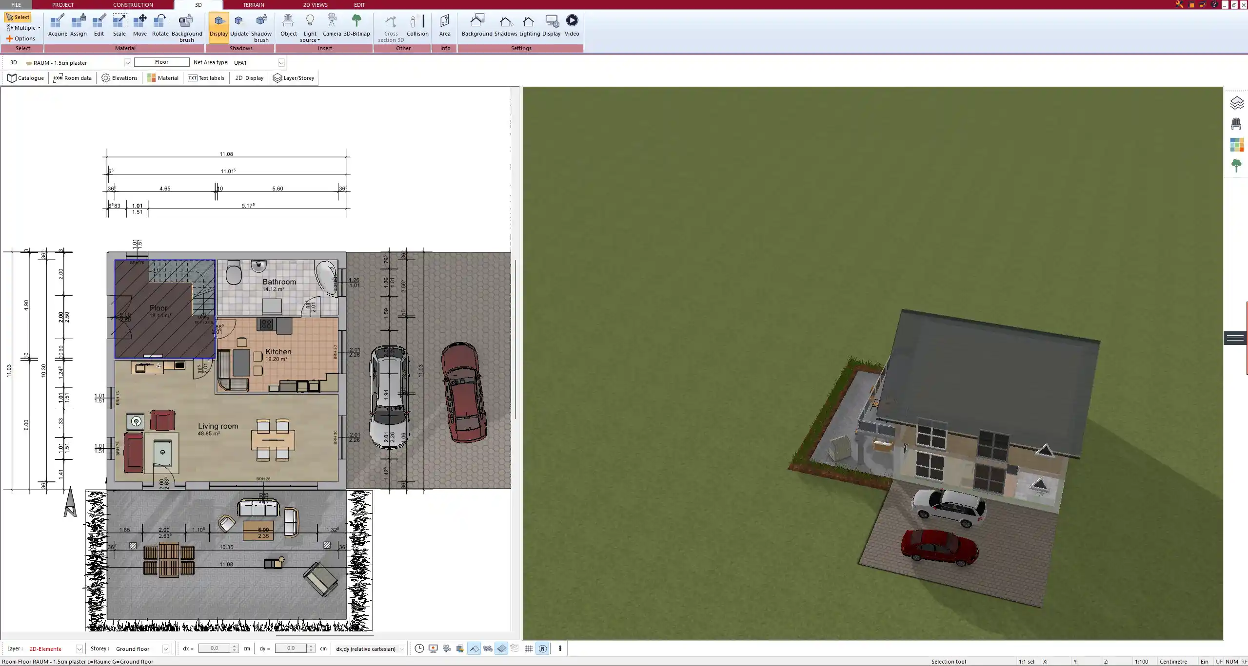 Floor plan layout created with Plan7Architect – initial 2D drafting of a luxury home