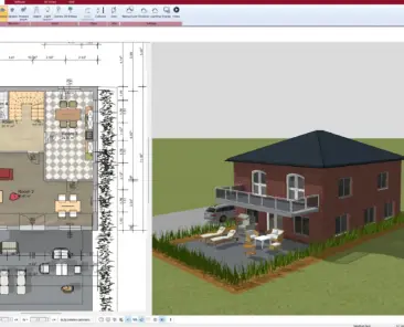 Floor plan layout of a Mediterranean-style house, created with Plan7Architect