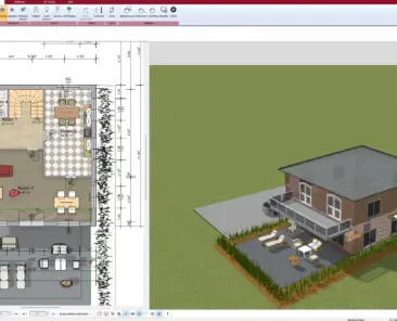 Floor plan layout of a kit house created with Plan7Architect in 2D view