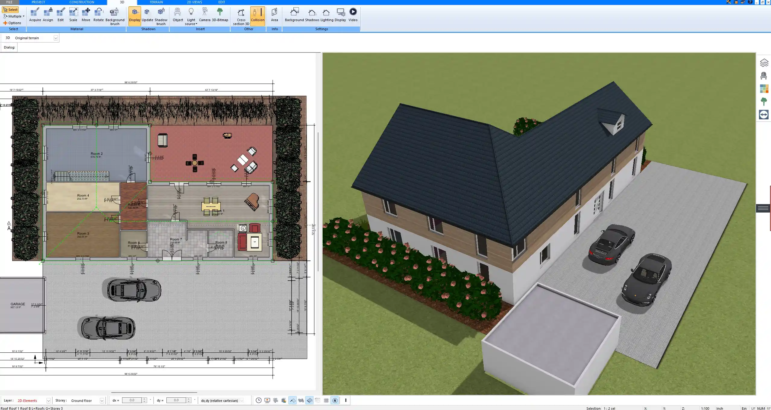 Floor plan layout of a mobile home created with Plan7Architect