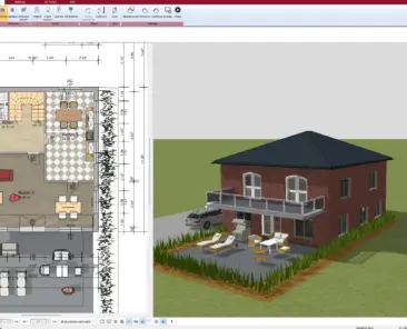 Floor plan of a Plus-Energy House designed with Plan7Architect (2D view)
