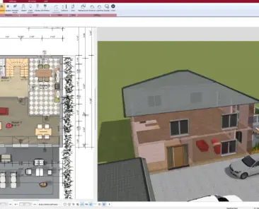 Floor plan of a compact off-grid home created with Plan7Architect – optimized for solar orientation and efficient room layout