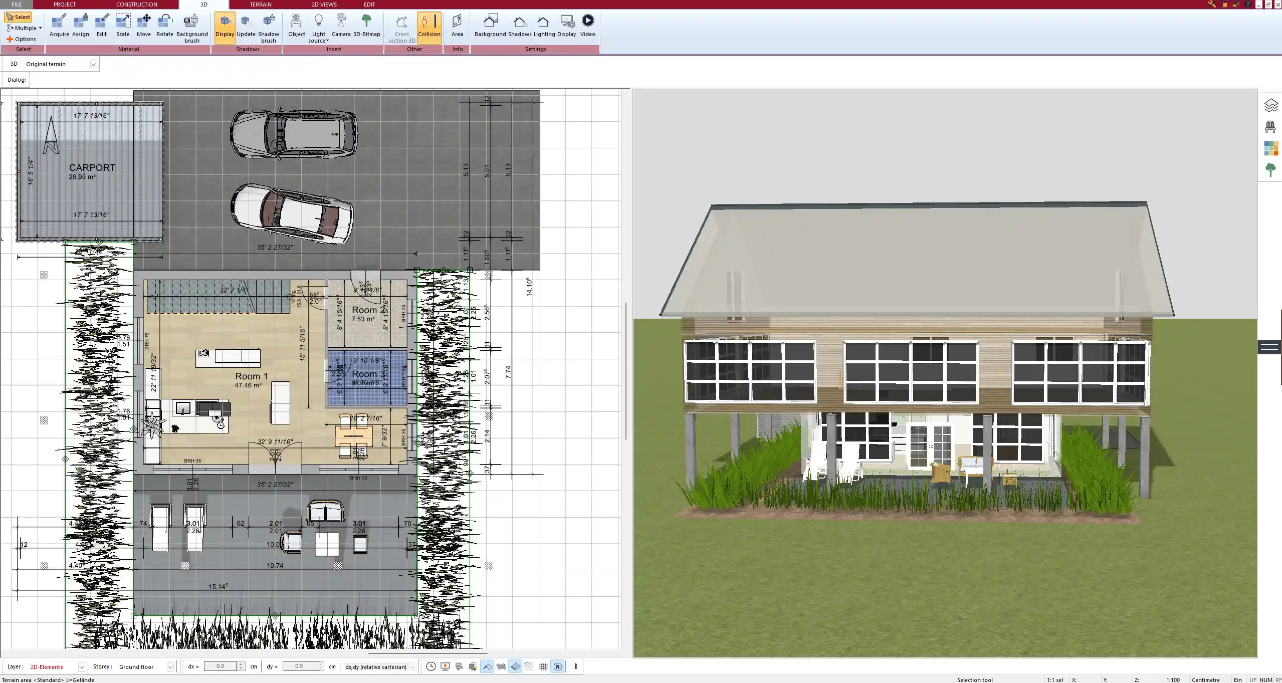 Floor plan of a modern mobile home designed with Plan7Architect
