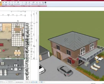 Floor plan of a multigenerational home created with Plan7Architect – showcasing separate living zones for privacy