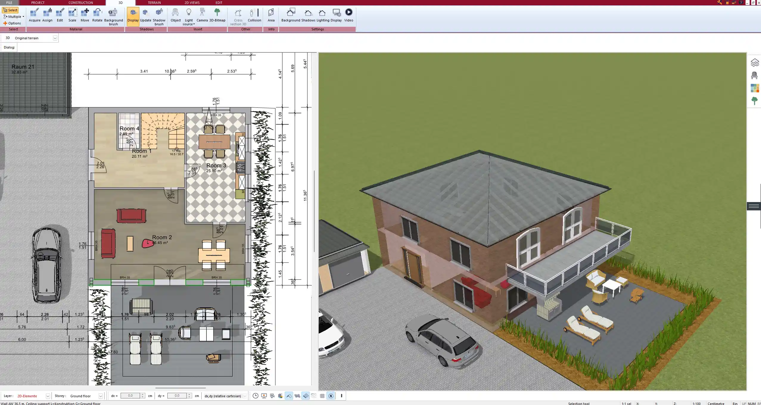 Floor plan of a multigenerational home created with Plan7Architect – showcasing separate living zones for privacy