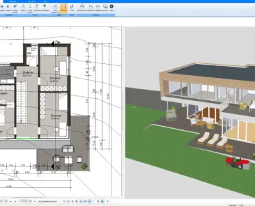 Floor plan of a solid house created with Plan7Architect – showing thick exterior walls for structural strength