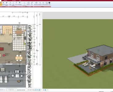 Floor plan of a stone house created in Plan7Architect – 2D view with precise wall thickness settings