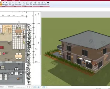 Floor plan of a straw bale house created with Plan7Architect – showcasing thick exterior wall construction