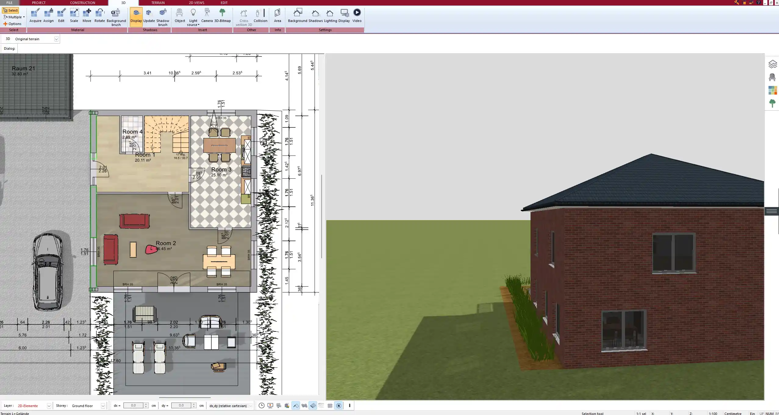 Floor plan of an old building created in 2D using Plan7Architect