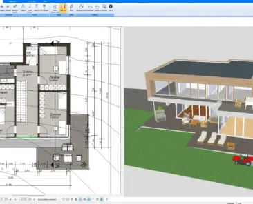 Floor plan view of a house with a secondary unit, created using Plan7Architect