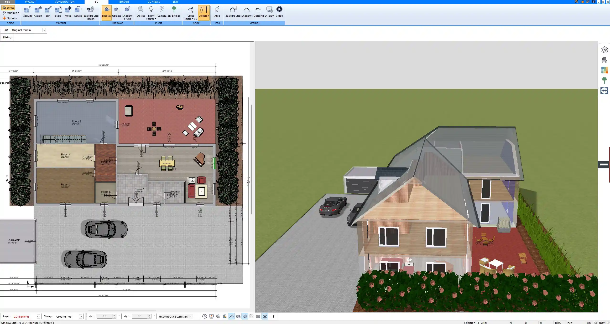 Full property site plan with garage and driveway – created in Plan7Architect