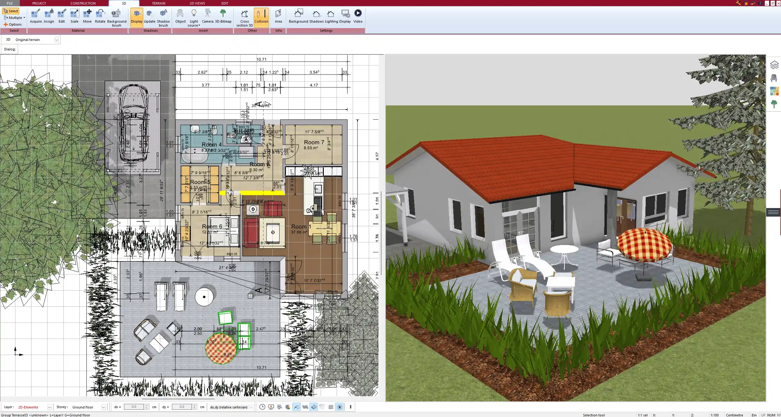 Fully Furnished Interior Plan – Built with Plan7Architect’s Object Library