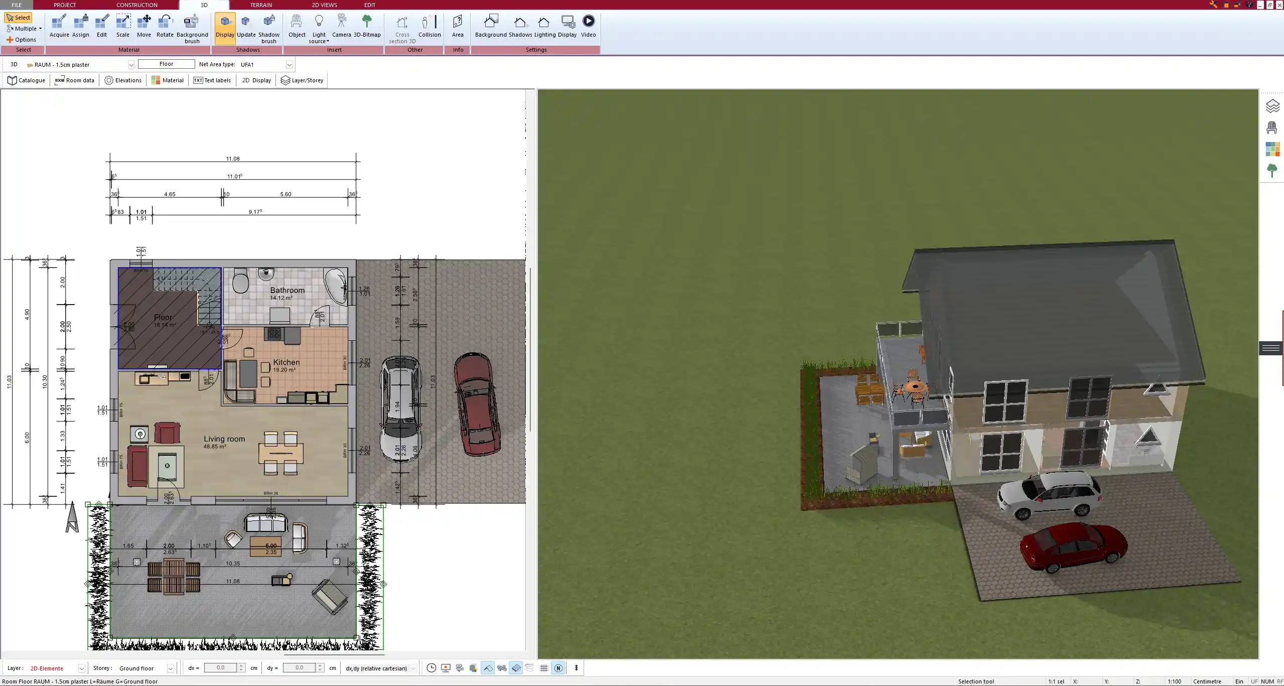 Ground-floor bungalow layout created with Plan7Architect software