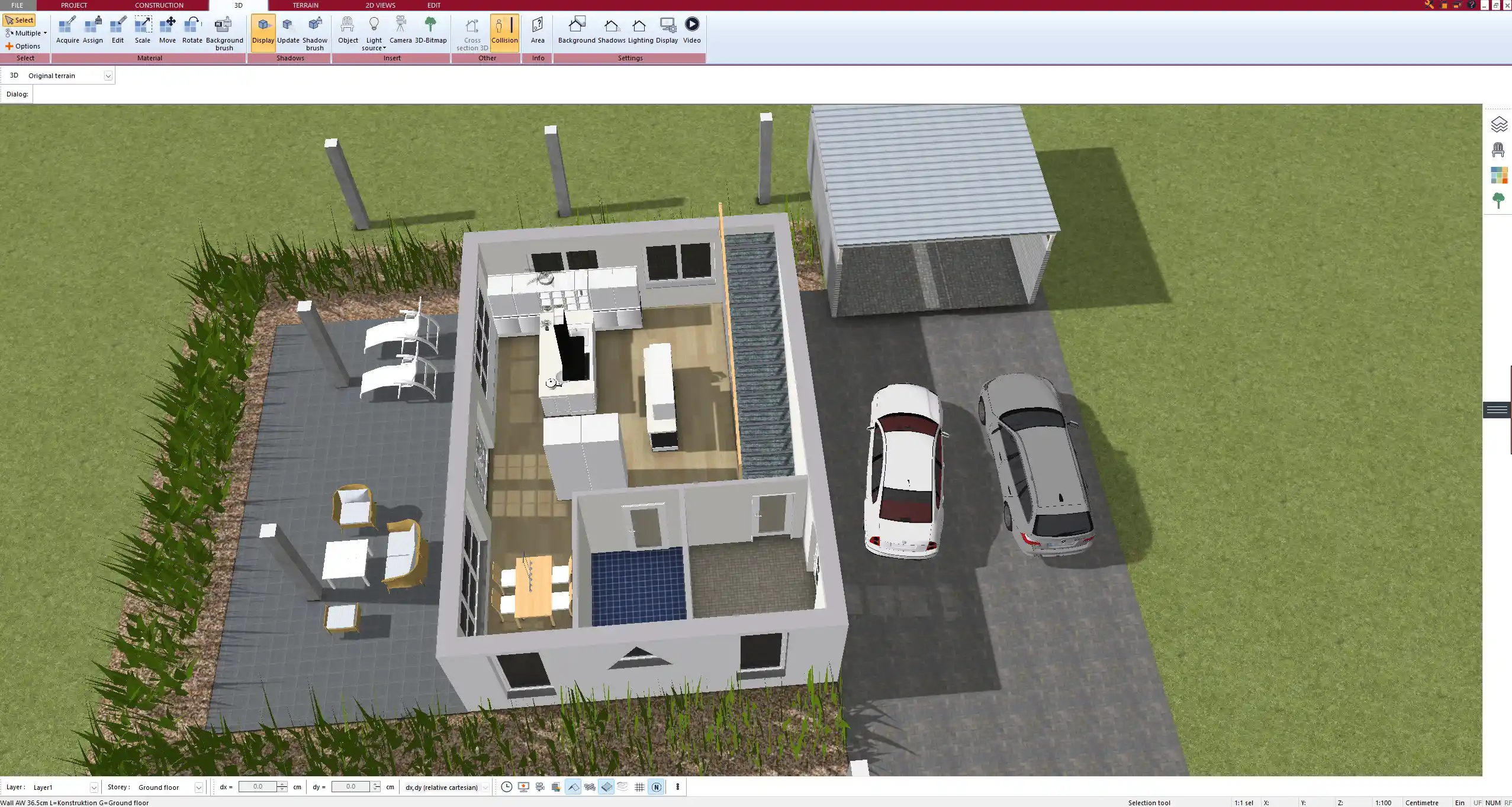 Interior Design View Created in Plan7Architect – Including Furniture and Textures