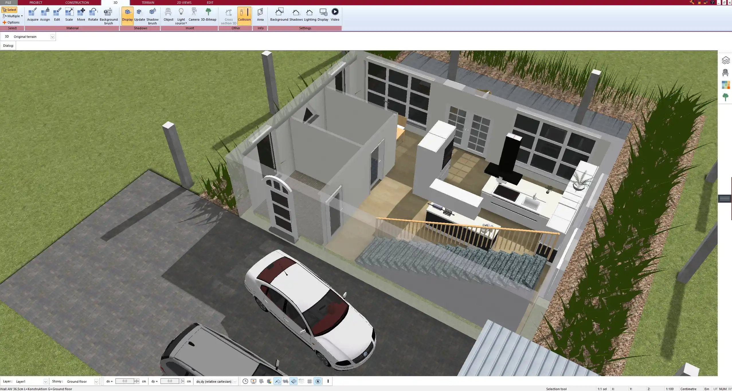 Interior floor plan design rendered using Plan7Architect