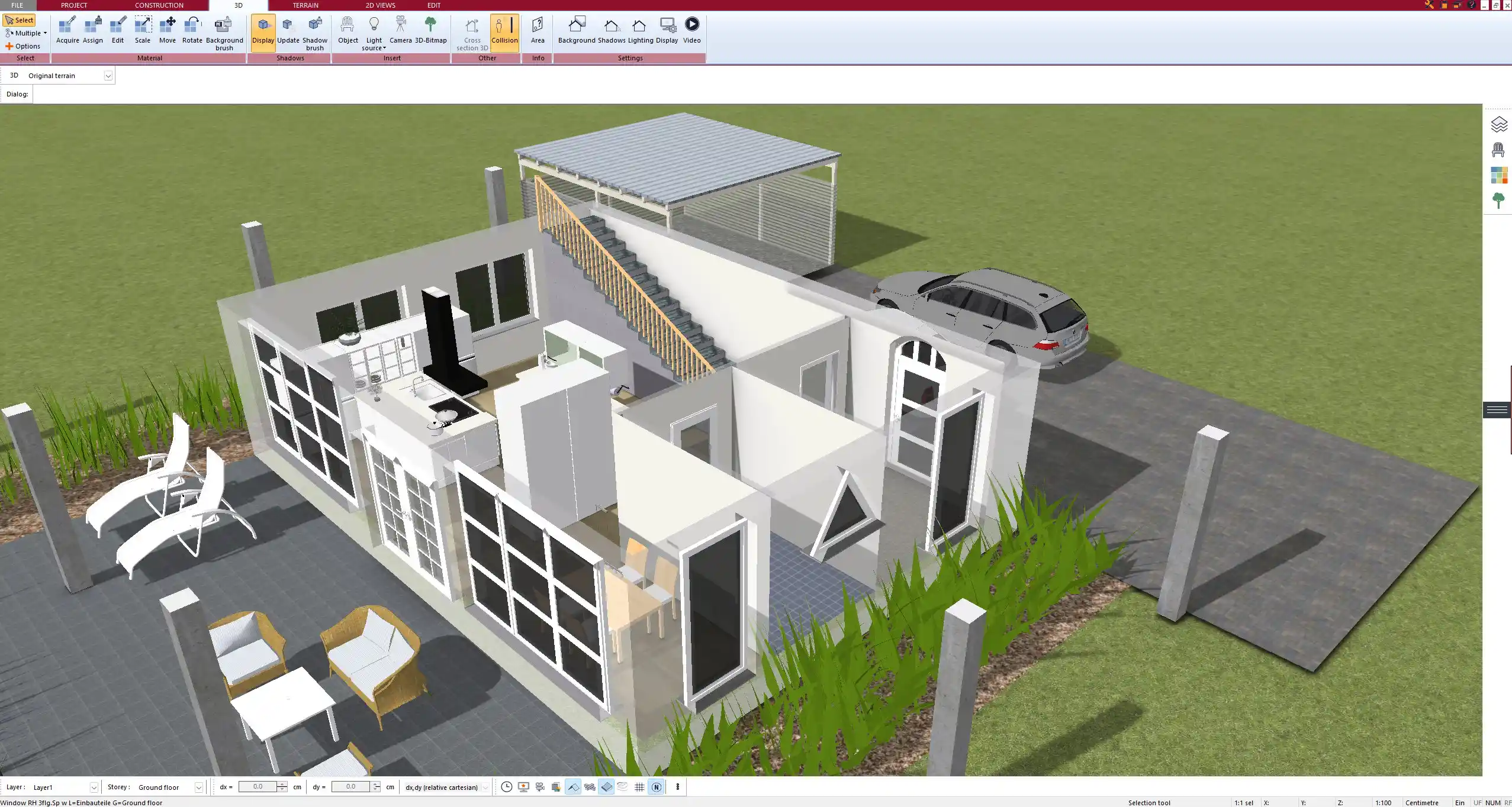 Interior floor plan of the convenience store – built in Plan7Architect