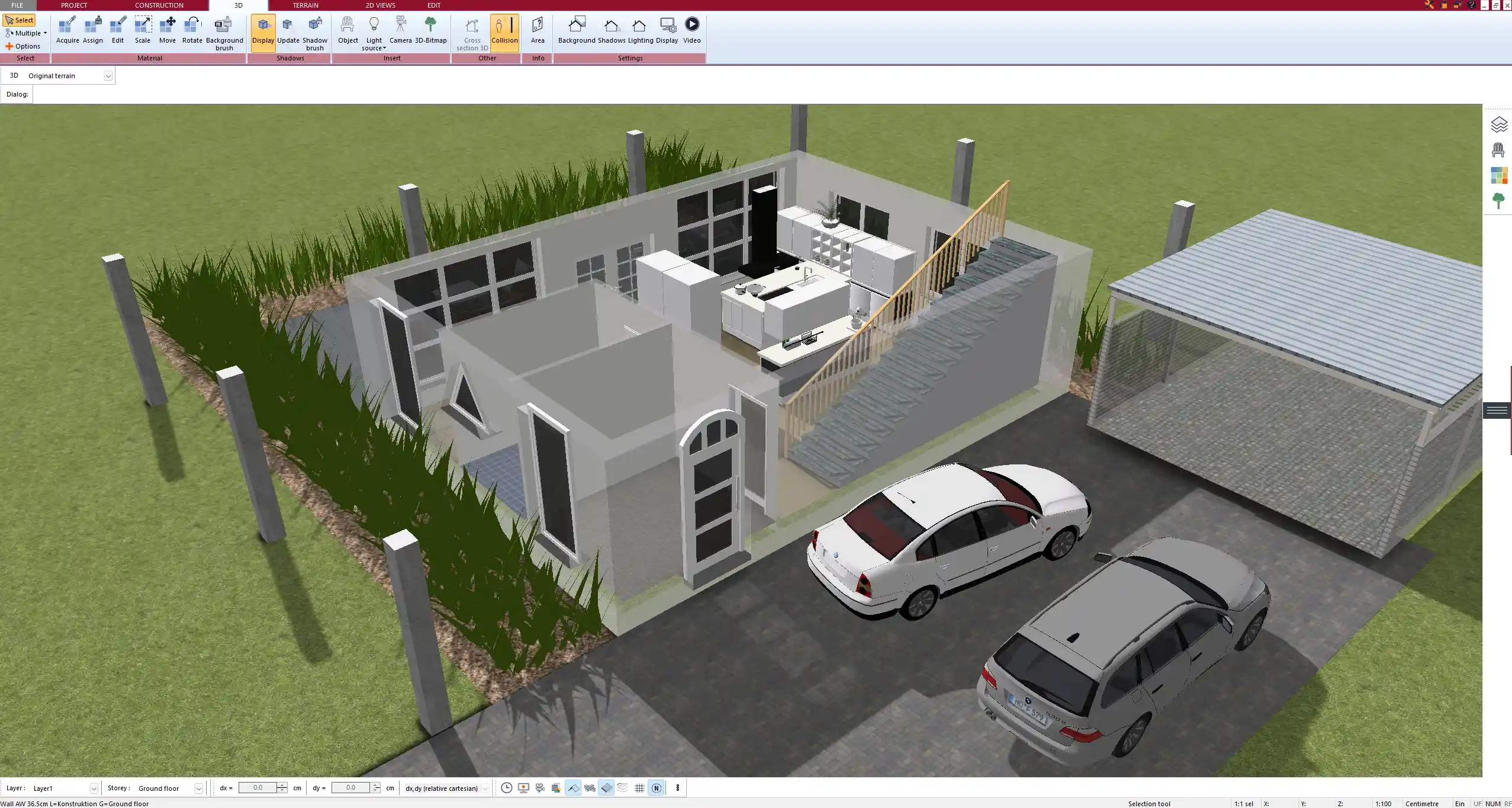 Interior planning of a barrier-free bungalow using Plan7Architect