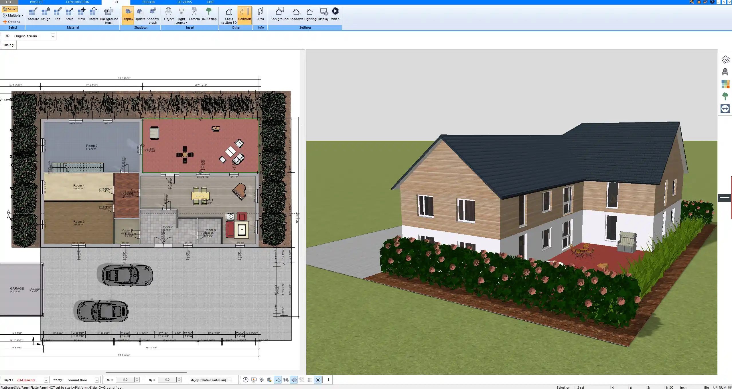 Layer management view for separate planning zones – shown in Plan7Architect