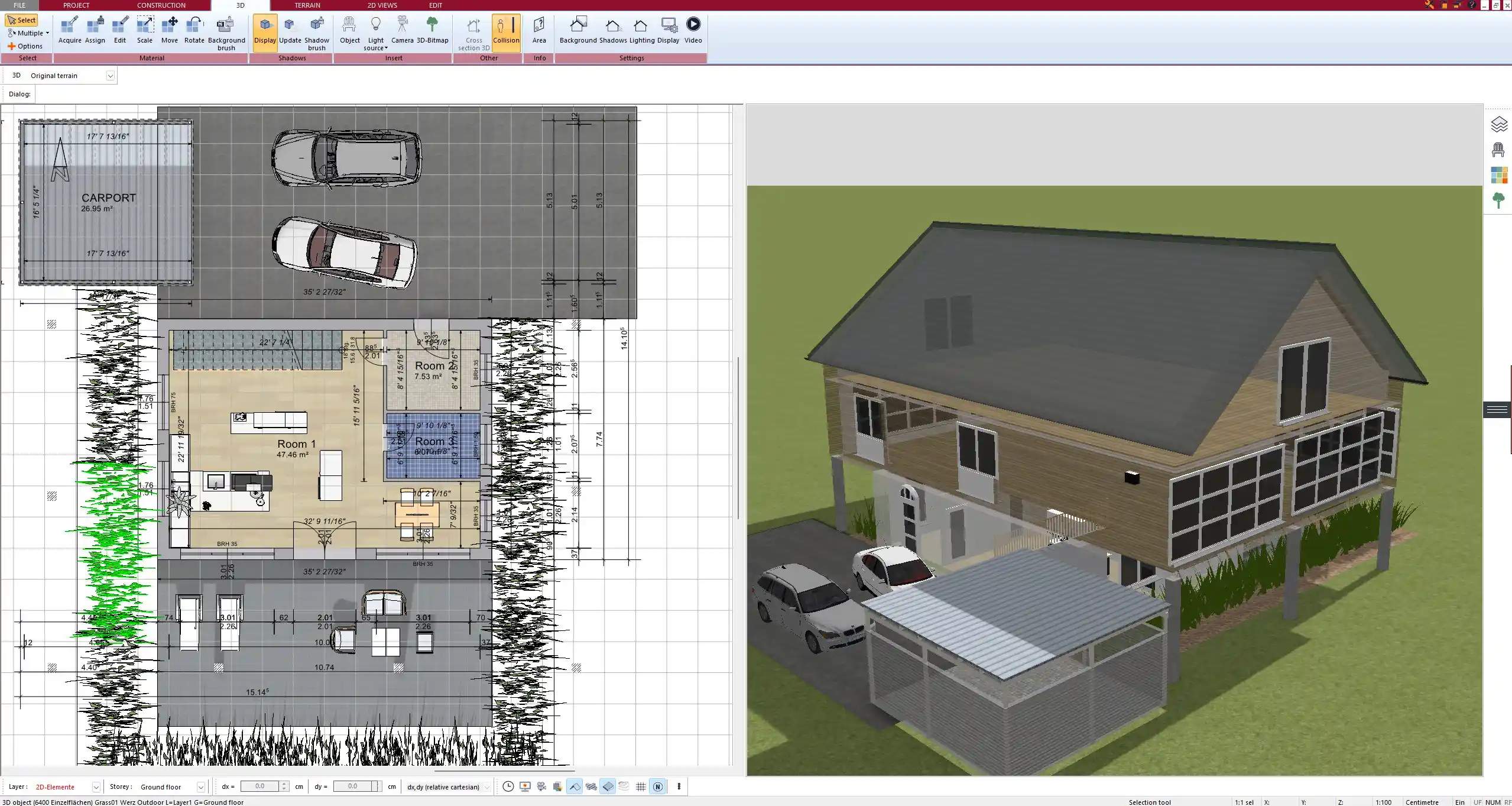 Multi-Story Townhouse with Staircase and Room Layout – Visualized in Plan7Architect