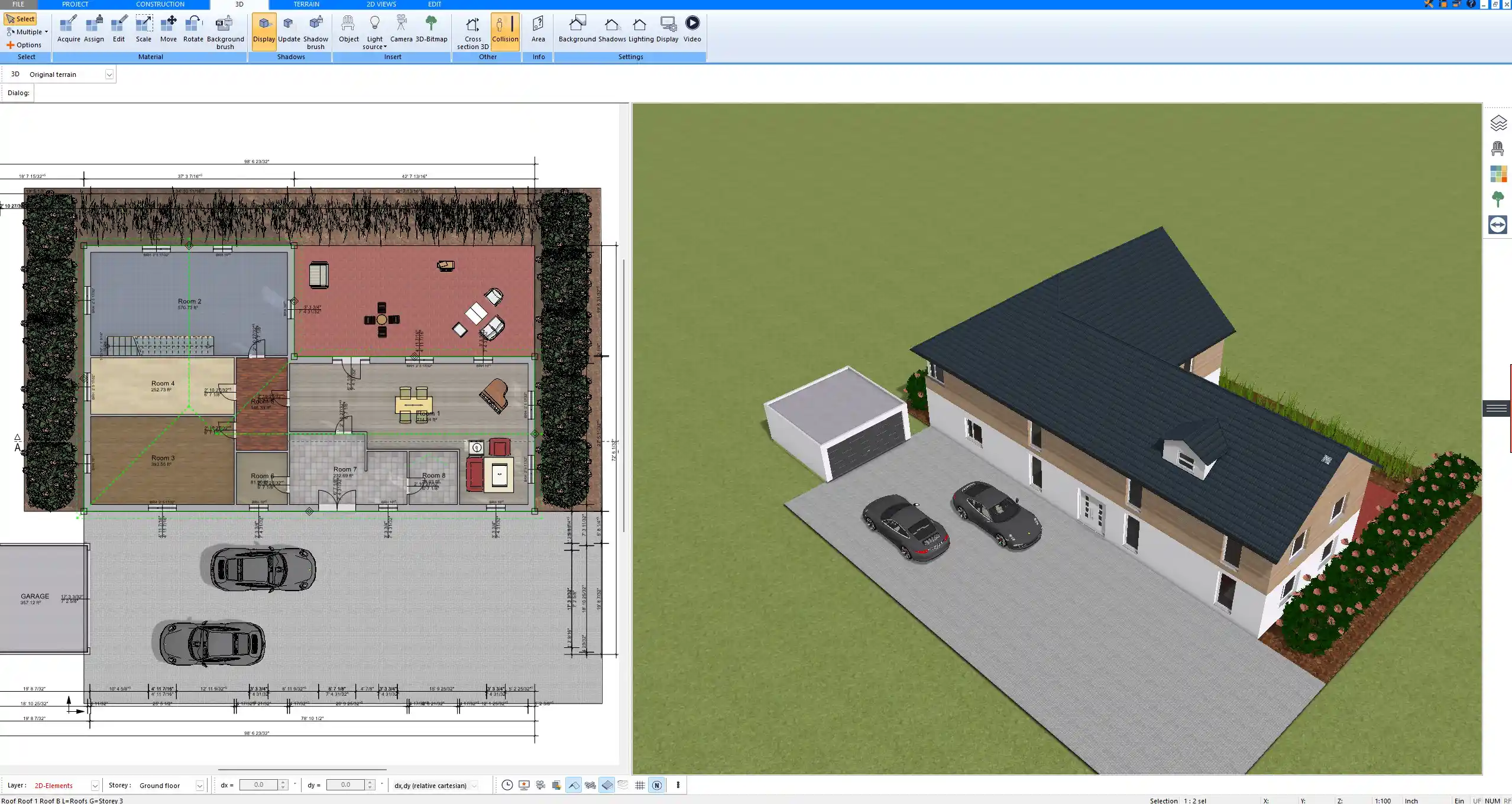 Multi-story house plan designed entirely in Plan7Architect
