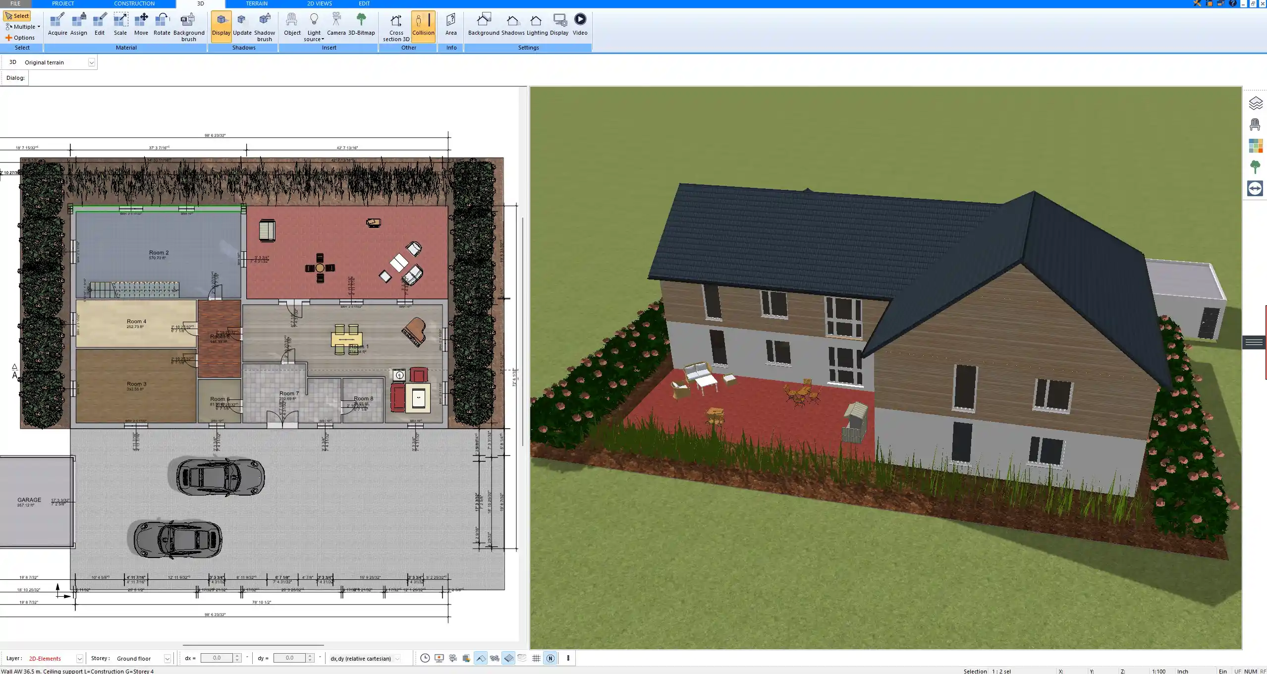 Multi-story house project designed entirely with the Plan7Architect software