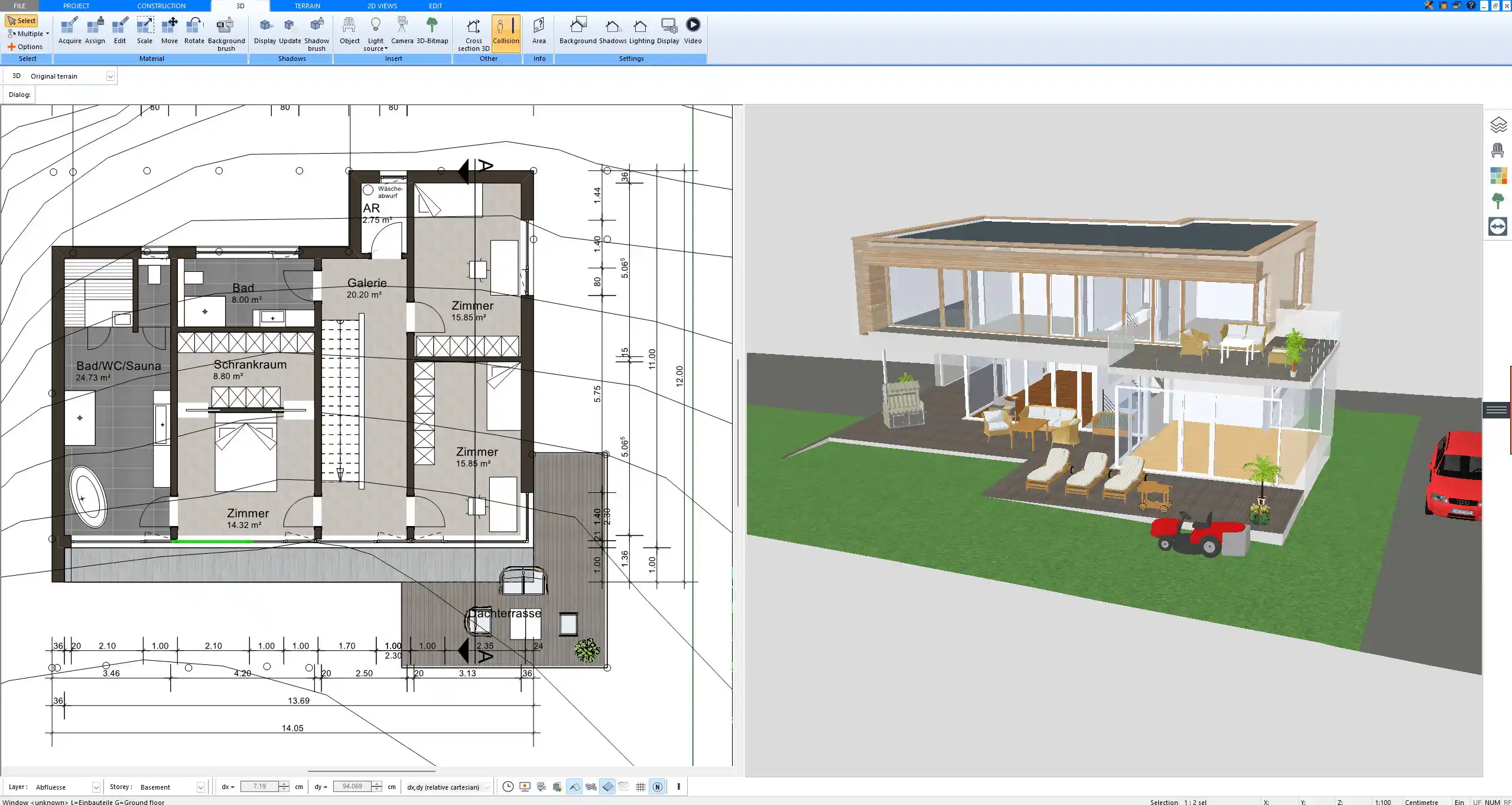 Printable construction-ready row house plan generated in Plan7Architect