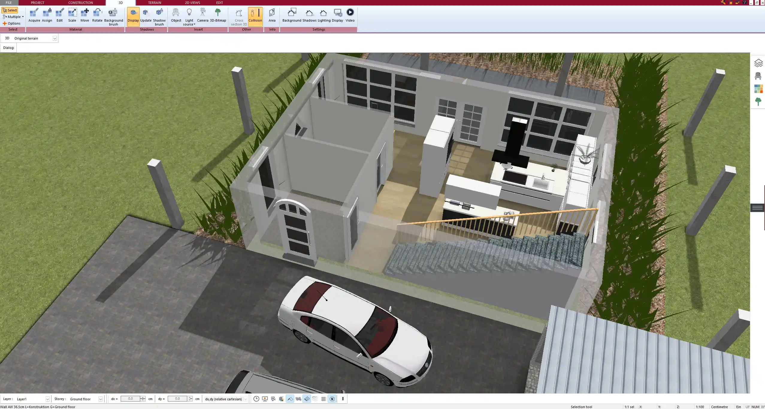 Realistic interior render of a joinery workshop created in Plan7Architect