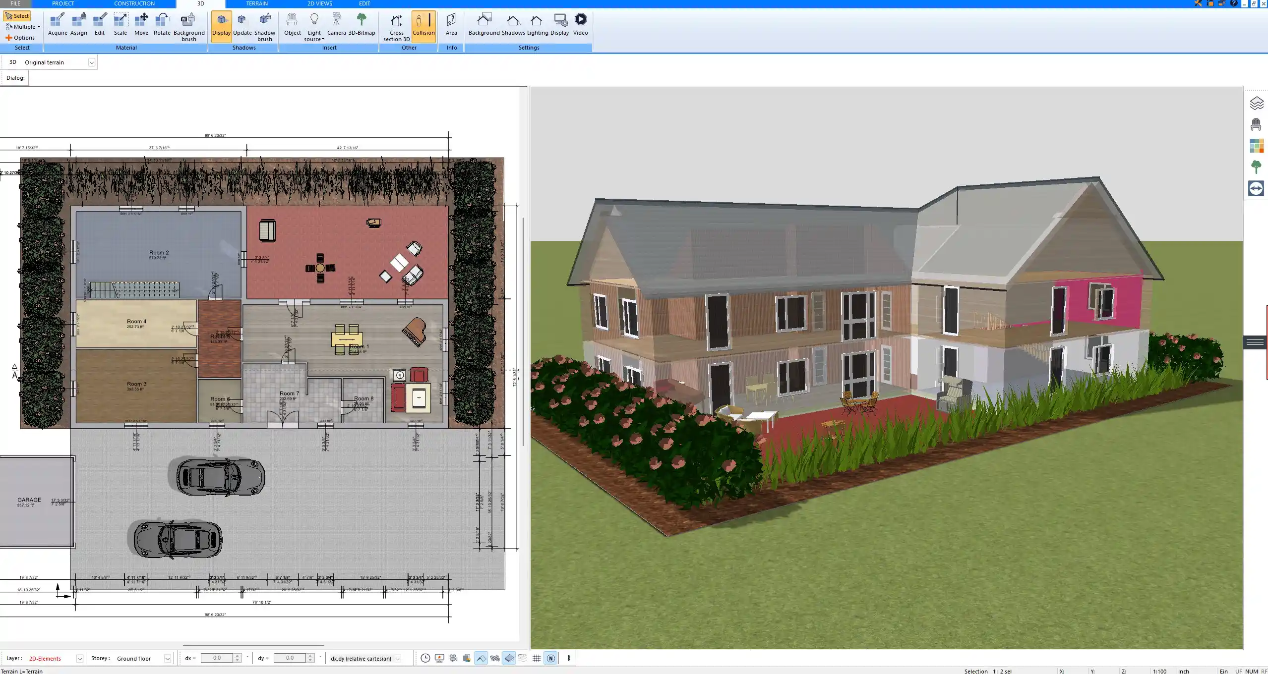 Roof planning with ideal solar panel positioning visualized using Plan7Architect
