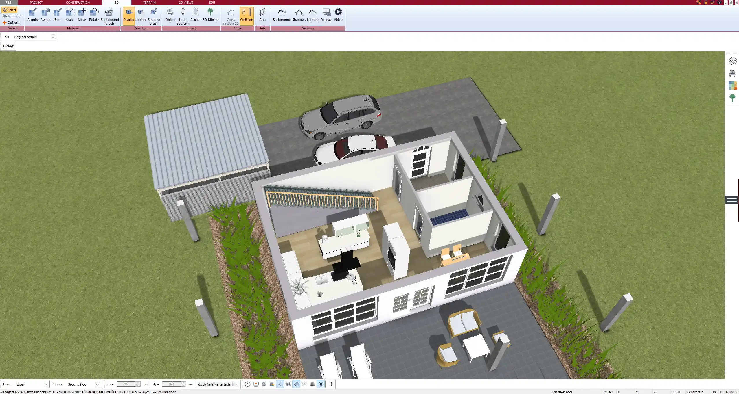 Shading simulation for summer sun protection – visualized with Plan7Architect tools
