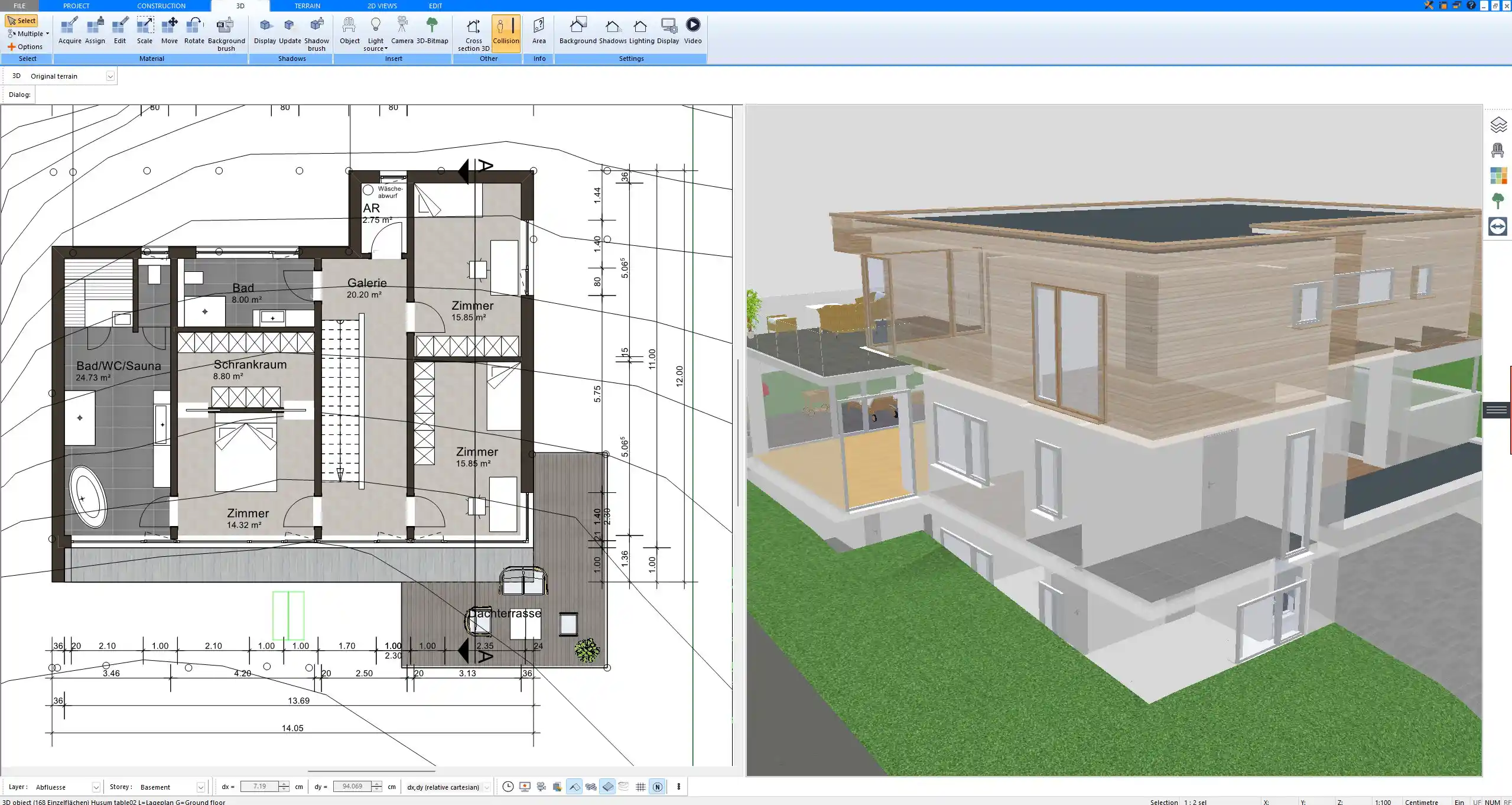 Staircase Integration Between Floors – Modeled with Plan7Architect