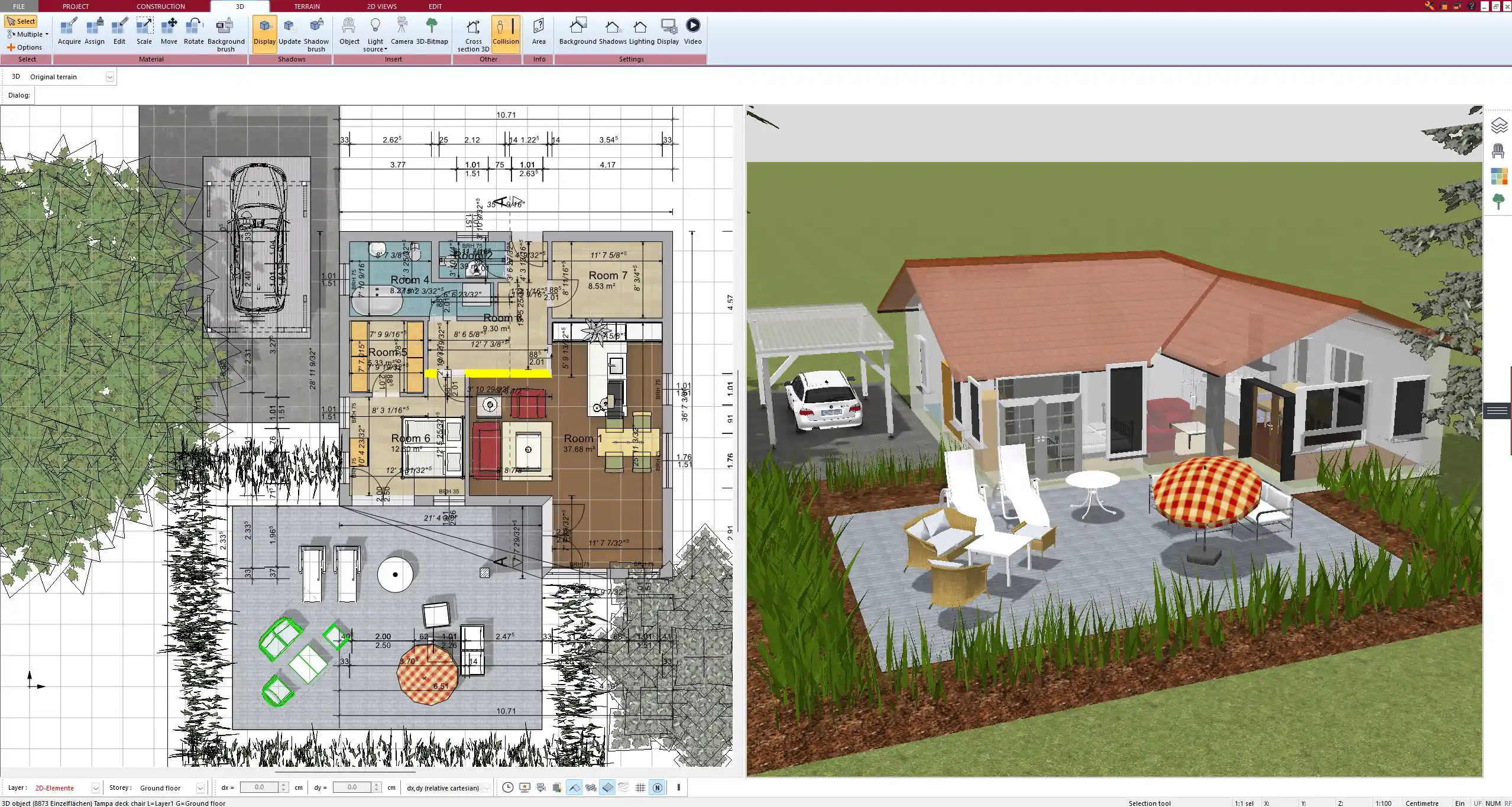 Ventilation and air circulation simulation in Plan7Architect – helping ensure healthy airflow throughout the home.