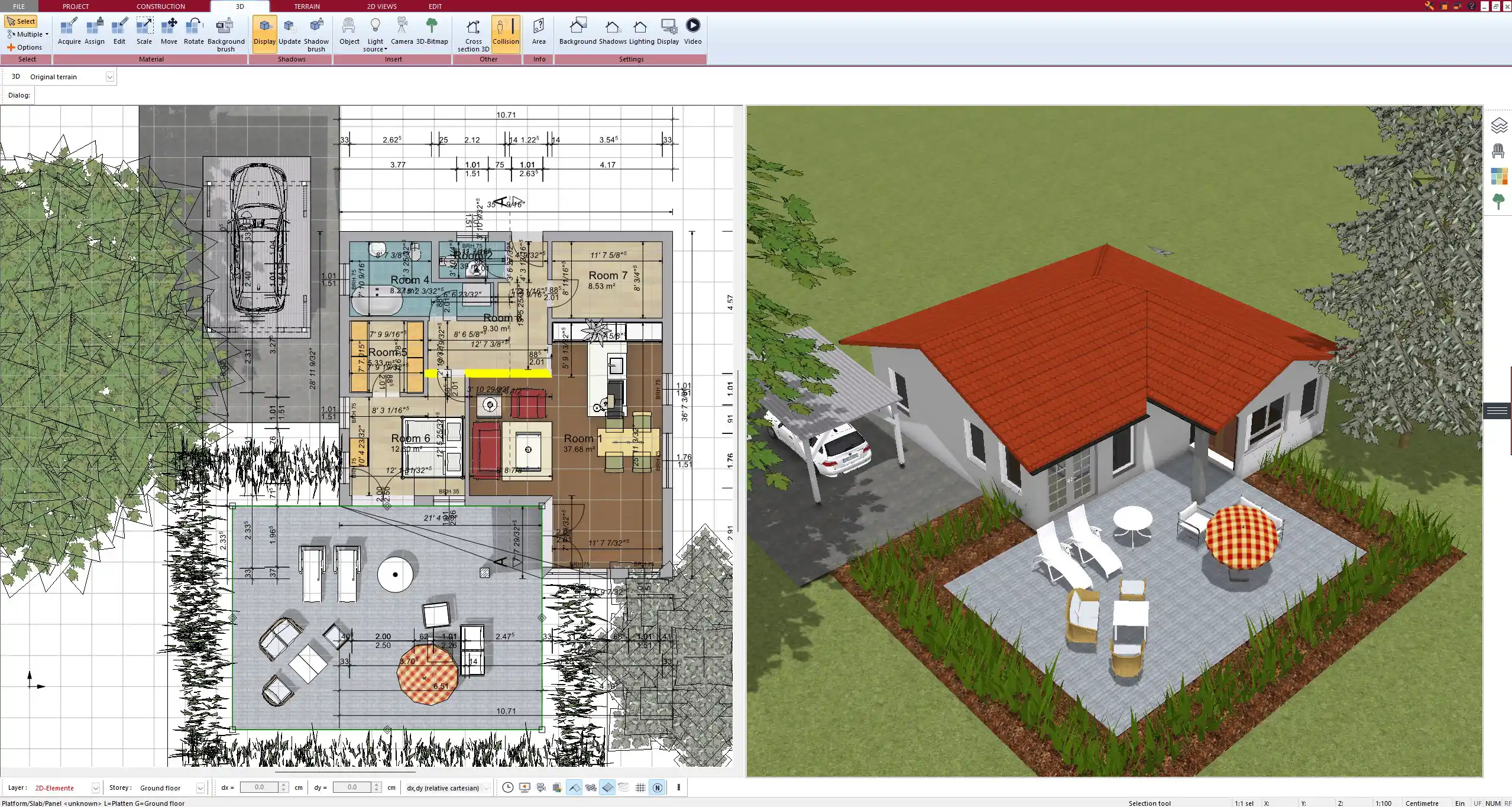 Virtual 3D walkthrough of the finished bathroom design using Plan7Architect software